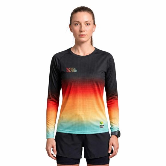 CAMISETA MANGA LARGA RUN&PRO BLACK SUNSET MUJER